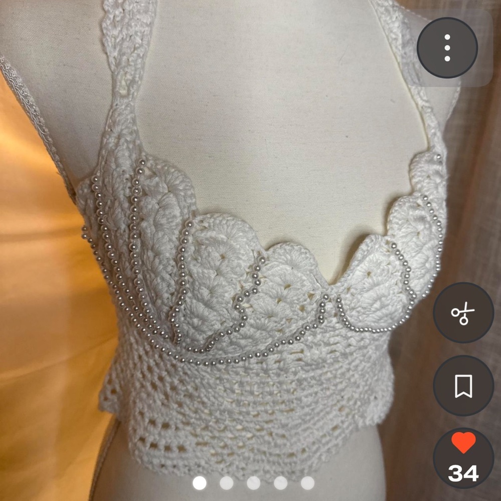 crochet with beads top